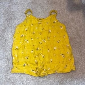ABERCROMBIE KIDS Yellow Floral Tank Top